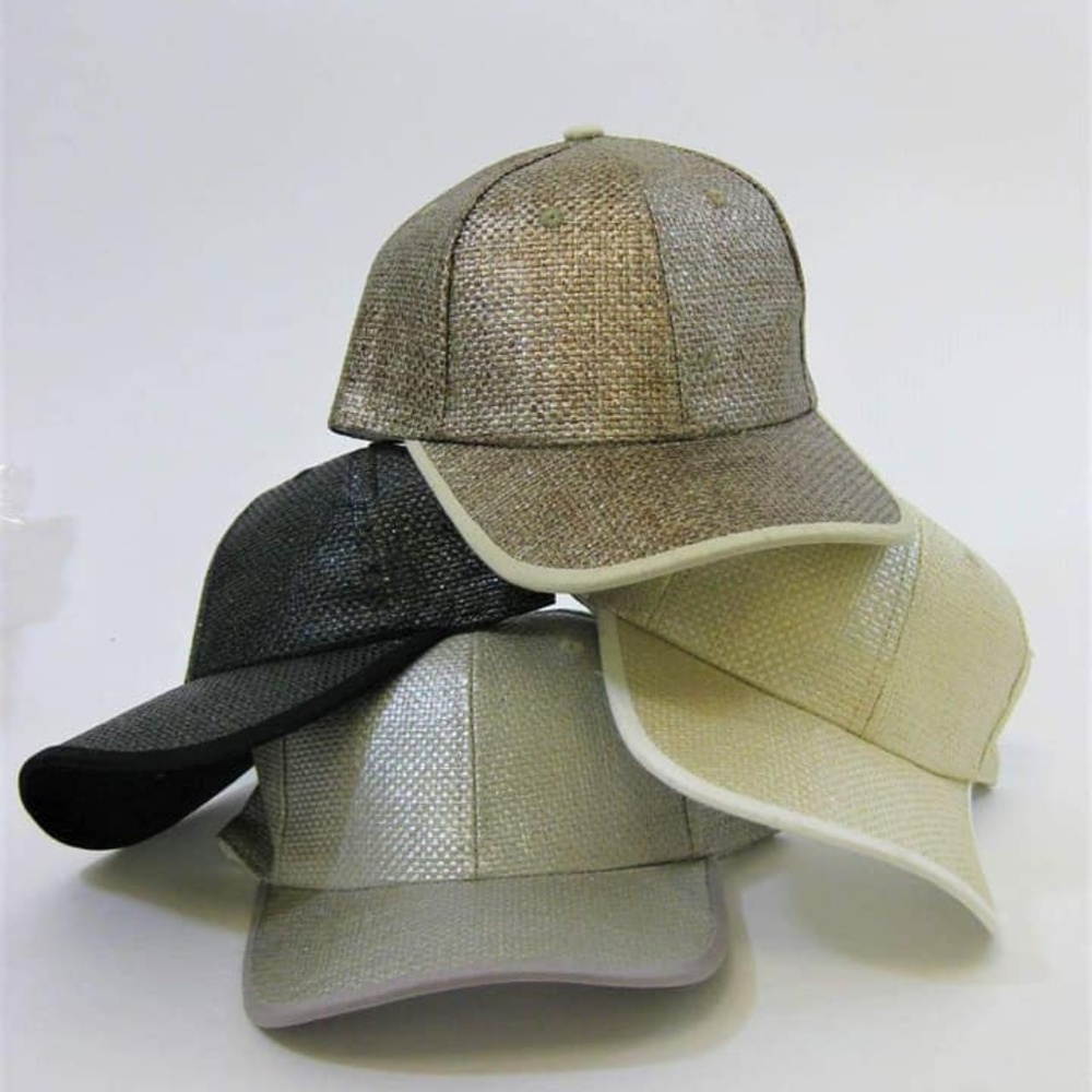 Tashon Metallic Straw Baseball Hat